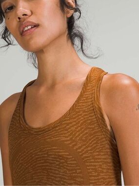 Lululemon Swiftly Rust Brown Textured Tank Top